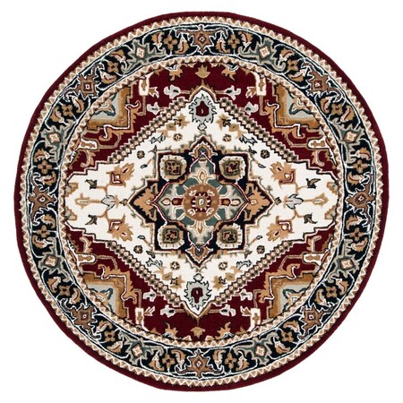 Safavieh 6 x 6 ft. Heritage Hand Tufted Round Area Rug; Ivory & Red HG625Q-6R